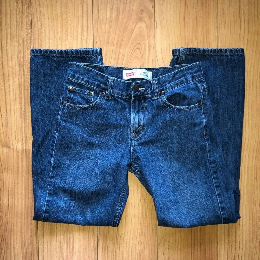 Levis 550 Size 12 Reg 26 x 26 Dark Wash Relaxed Denim Jeans Casual Pants